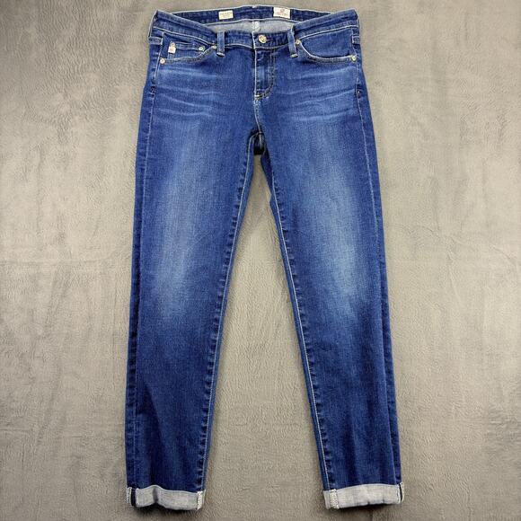 Adriano Goldschmied Ankle Jeans Women's 28R Blue Stilt Roll-Up Cigarette Roll-Up - Picture 1 of 10